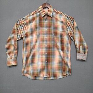 Alan Flusser Men's Long Sleeve Button Up Flip Cuff Shirt Size‎ Small